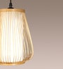 Cylinderical Handmade Bamboo Pendant Hanging Light in Beige Colour