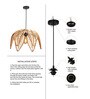 Cylinderical Handmade Bamboo Pendant Hanging Light in Beige Colour