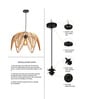 Cylinderical Handmade Bamboo Pendant Hanging Light in Beige Colour