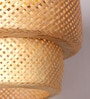 Cylinderical Handmade Bamboo Pendant Hanging Light in Beige Colour