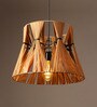 Cylinderical Raffia Hanging Light in Brown Colour