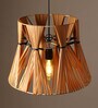 Cylinderical Raffia Hanging Light in Brown Colour
