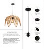 Cylinderical Raffia Hanging Light in Brown Colour