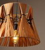 Cylinderical Raffia Hanging Light in Brown Colour
