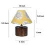 Cylindrical Mangowood Table Lamp With Mandala Print Satin Shade