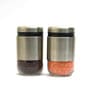 Cylindrical See-Through Glass Jars with Stainless Steel Body 550 ML | Set of 2 |