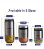 Cylindrical See-Through Glass Jars with Stainless Steel Body 350 ML | Set of 2 |