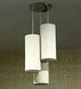 Cylindrical Textured Light Brown Cotton Pendant Hanging Light