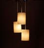 Cylindrical White Cotton Pendant Hanging Light