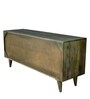 Cynthia Hand Painted Tv Console In Rustic Green Colour -
