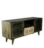 Cynthia Hand Painted Tv Console In Rustic Green Colour -