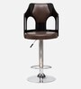 Czech Leatherette Bar Stool in Black & Brown Colour