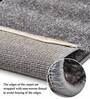 D Grey Abstract Polypropylene 11 ft x 8 ft Machine Made Carpet