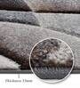 D Grey Abstract Polypropylene 11 ft x 8 ft Machine Made Carpet