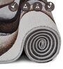 D Grey Abstract Polypropylene 7 ft x 5 ft Machine Made Carpet