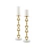 Gold D Strate Candle Set Of 2