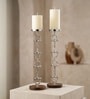 Silver D Strate Candle Set Of 2