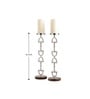 Silver D Strate Candle Set Of 2