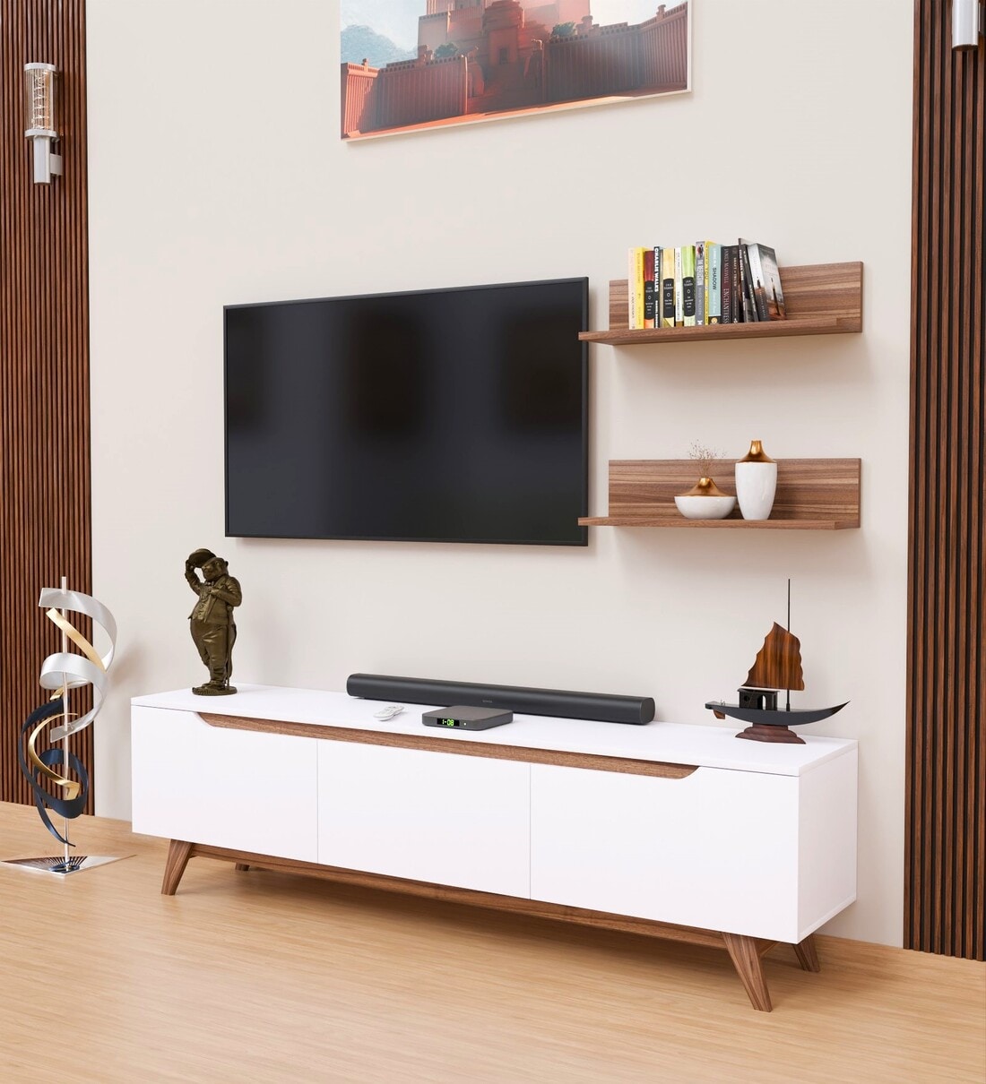Buy D3+D4 Tv Console In White And Noce Lyon Colour at 38% OFF by