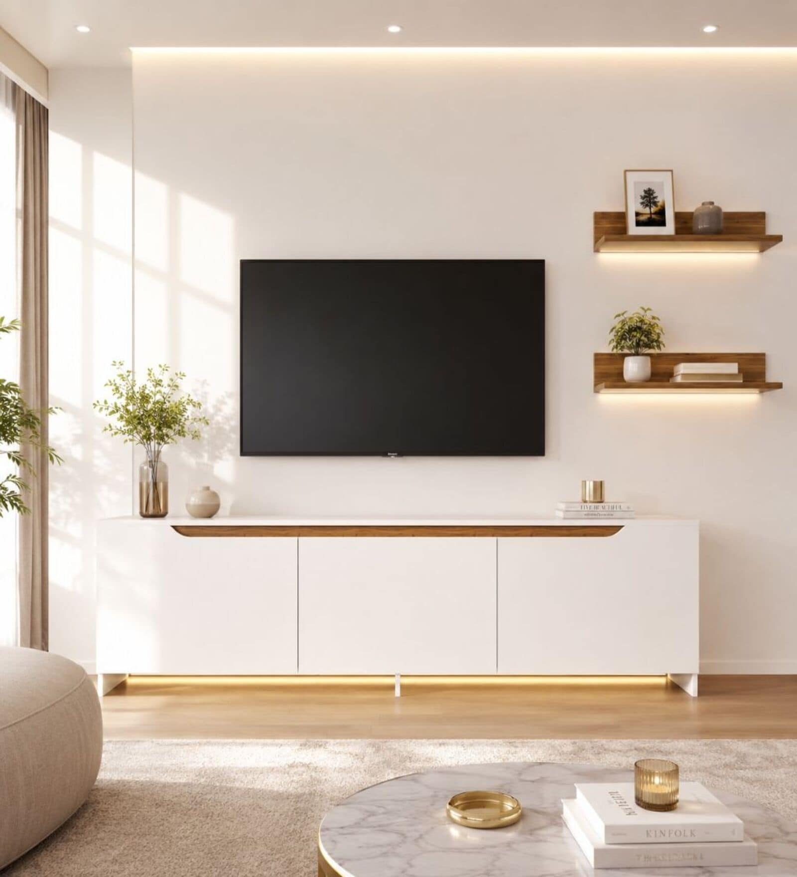 D3+D4 Tv Console In White Finish D3+D4 Tv Console In White Finish