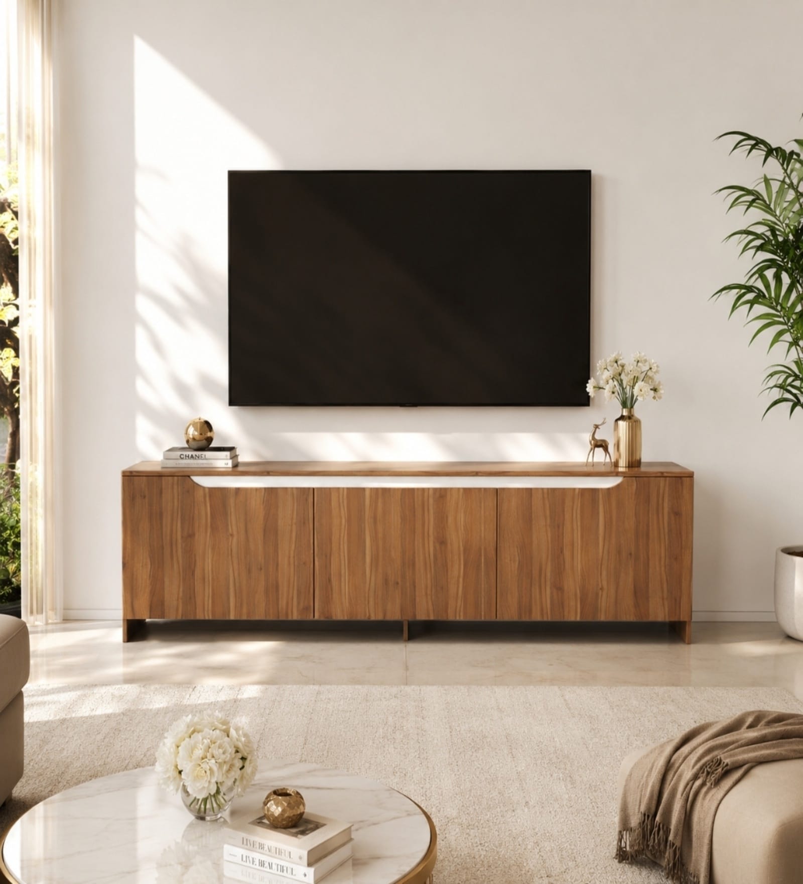 D3 Tv Console In White Colour