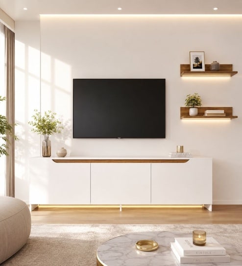 D3+D4 Tv Console In White And Noce Lyon Colour