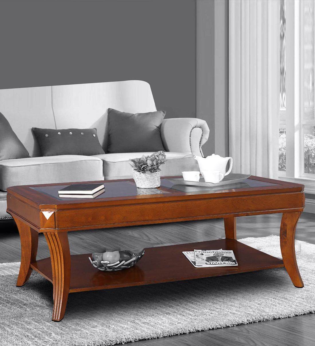 Buy Daffny Solid Wood Coffee Table in Brown Finish at 66 OFF by