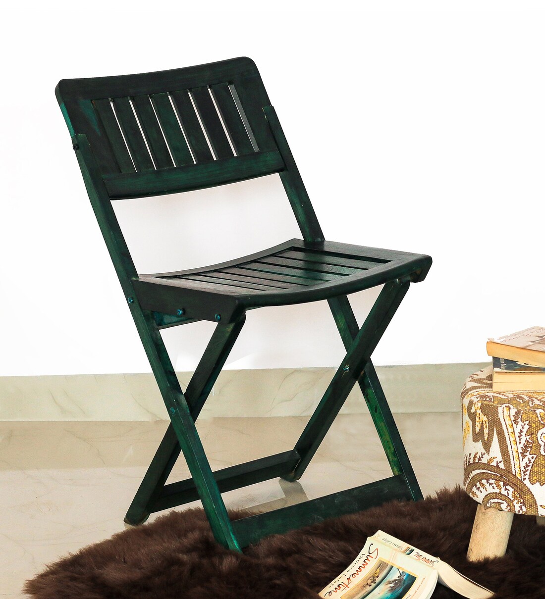 Buy Dallas Folding Chair in Green Colour by Make Home Happy Online