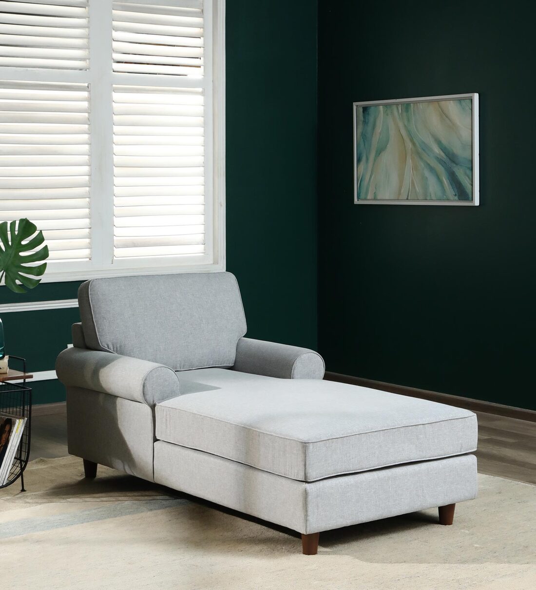 Buy Danies Chaise Lounger in Silver Colour By Woodsworth Online