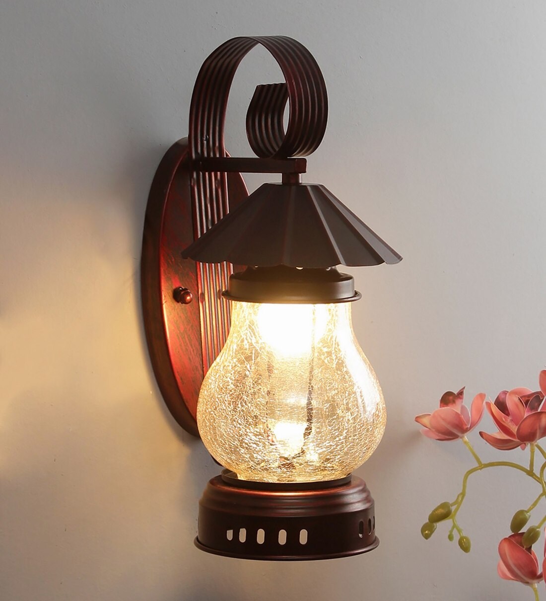 Buy Dark Brown Vintage Wall Lamp Metal by Aesthetic Home Solutions
