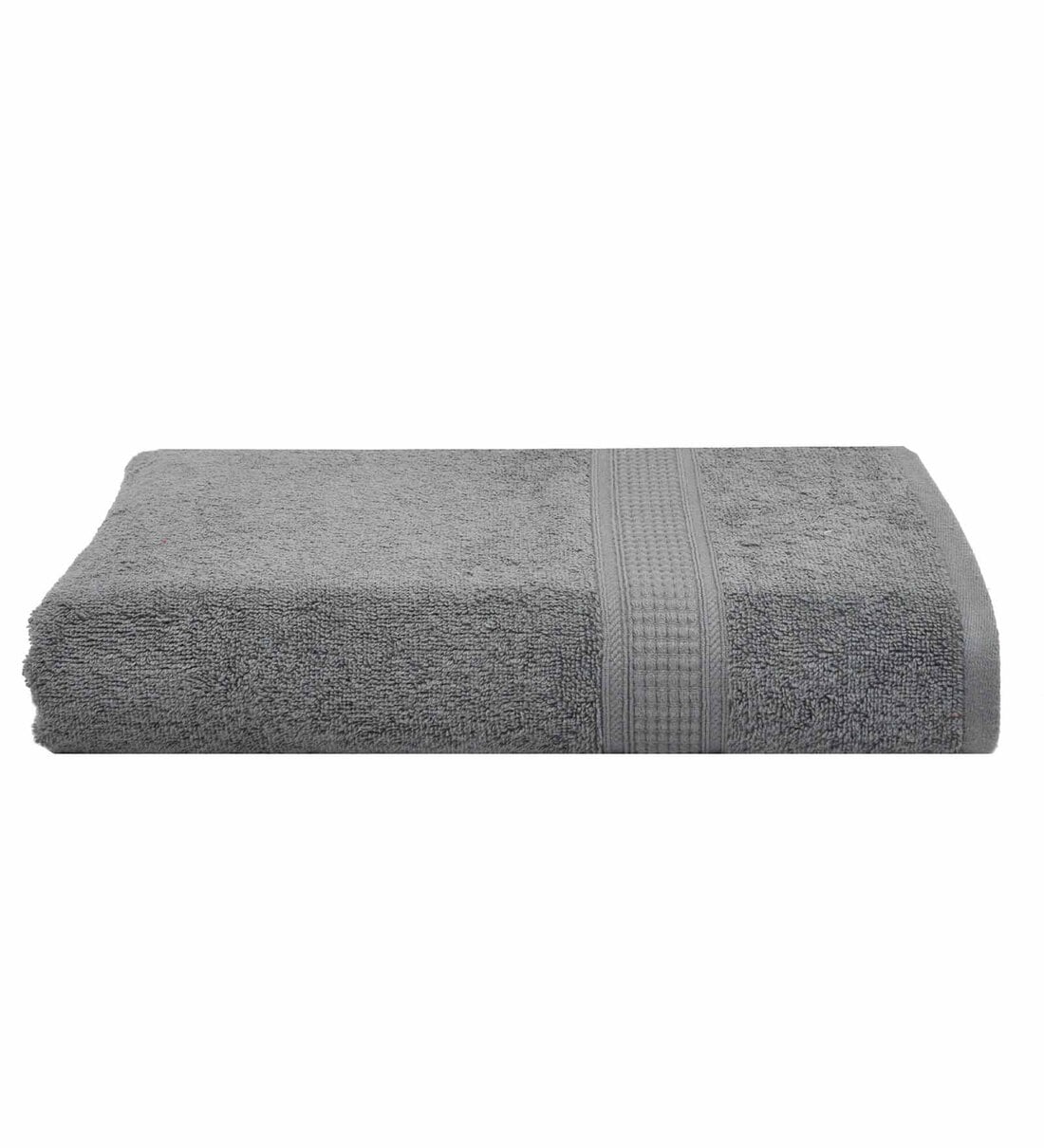 Buy Dark Grey Solid 550 GSM Cotton Bath Towel by RANGOLI Online Solid