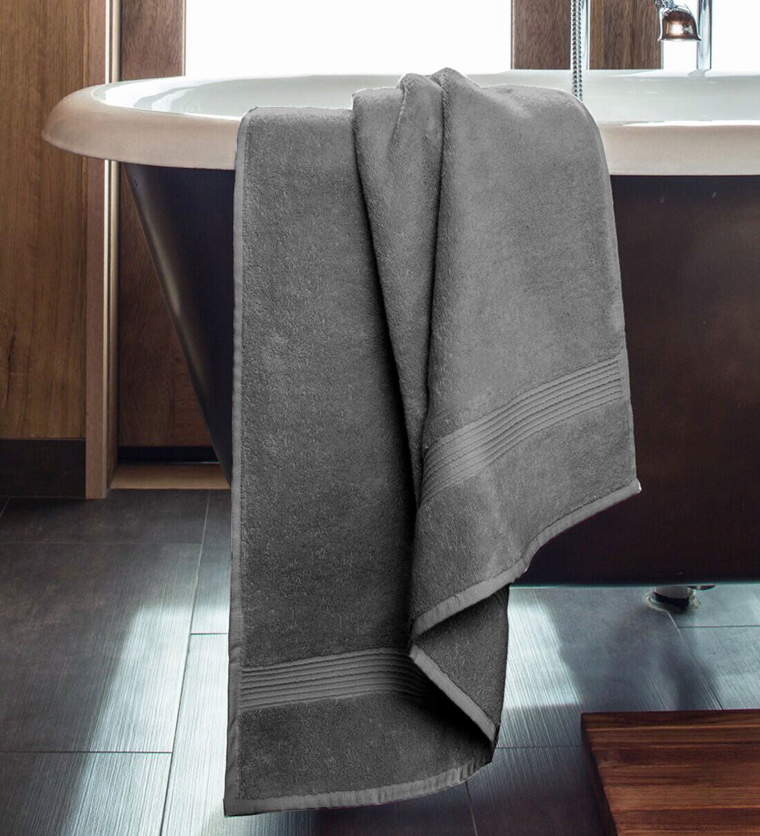 Dark grey 2024 bath towel sets