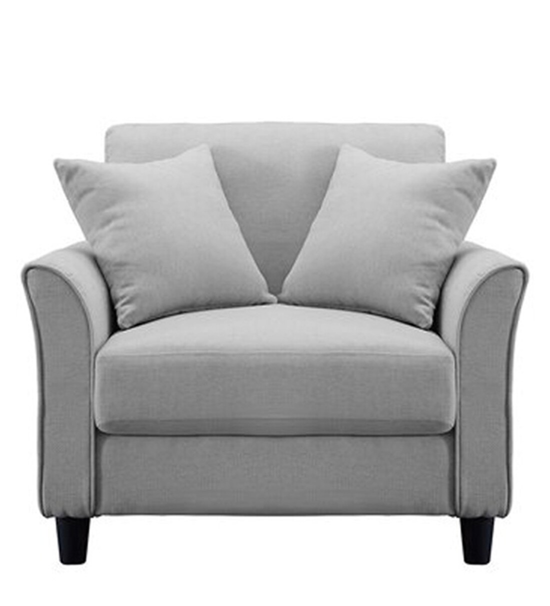 Buy Daroo Velvet 1 Seater Sofa in Concrete Grey Colour Online Lawson