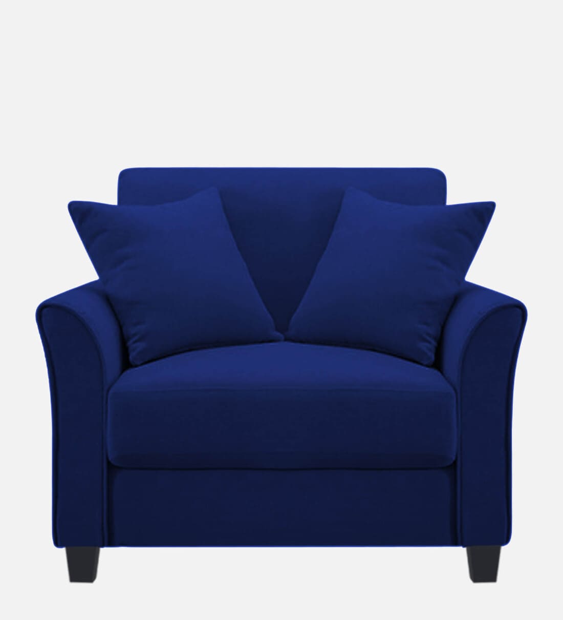 Buy Daroo Velvet 1 Seater Sofa in Imperial Blue Colour by Febonic