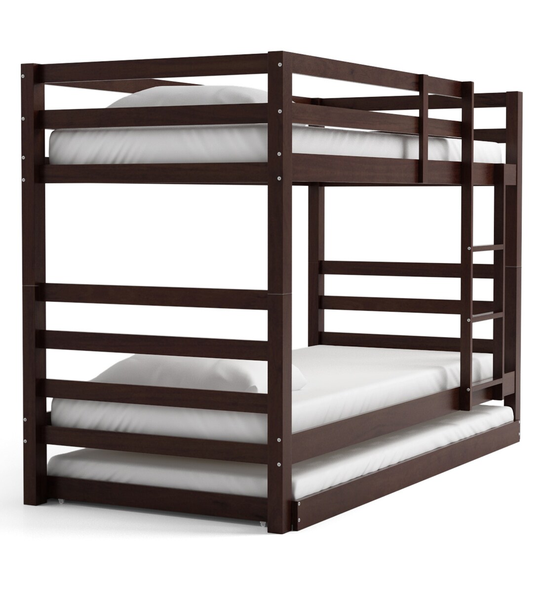 Buy Dave Bunk Bed with Trundle in Walnut Finish CasaCraft By