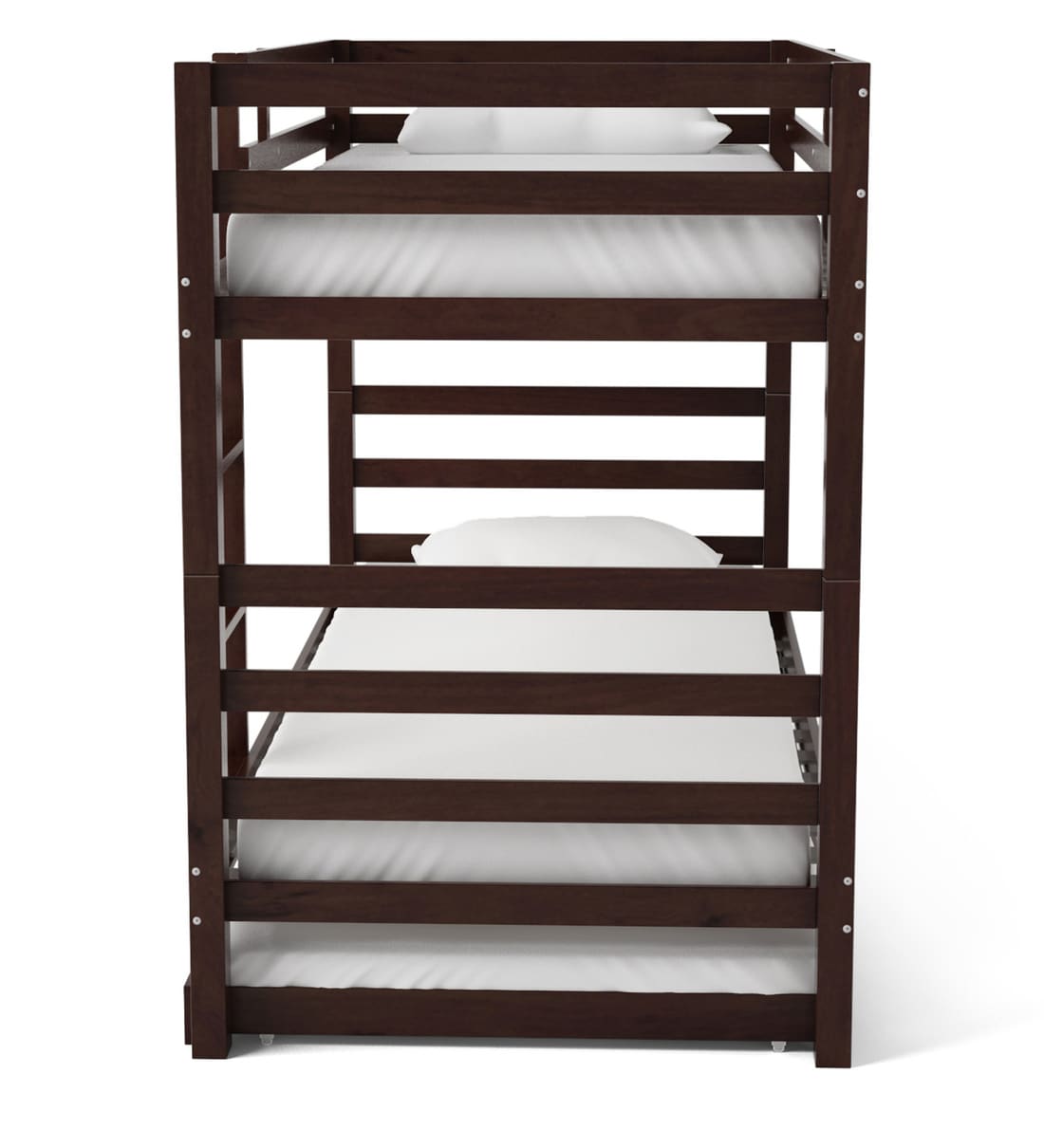 Buy Dave Bunk Bed with Trundle in Walnut Finish CasaCraft By Pepperfry Online Trundle Bunk