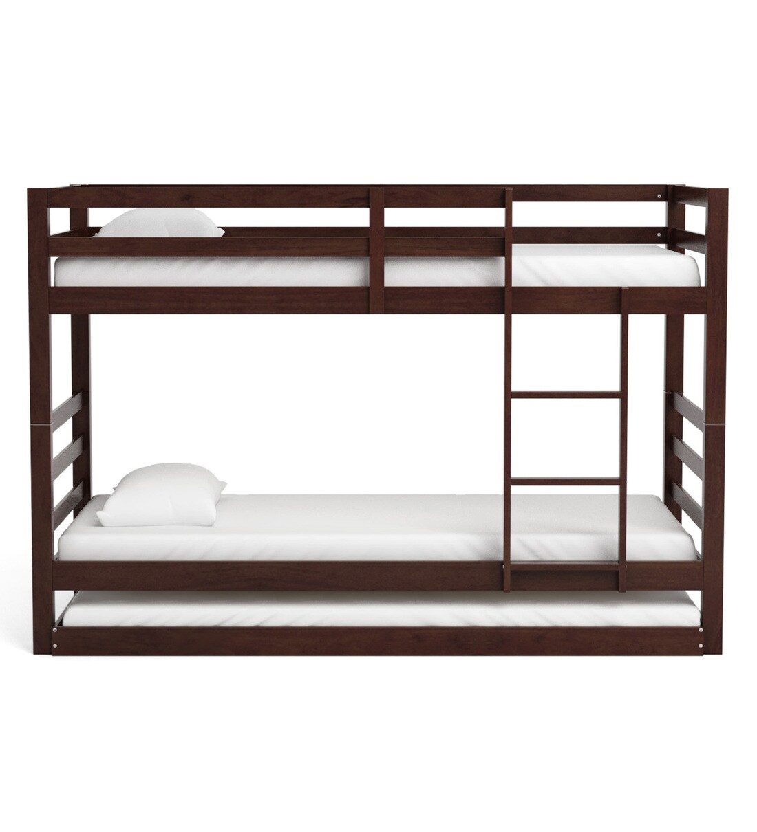 Buy Dave Bunk Bed with Trundle in Walnut Finish CasaCraft By Pepperfry Online Trundle Bunk