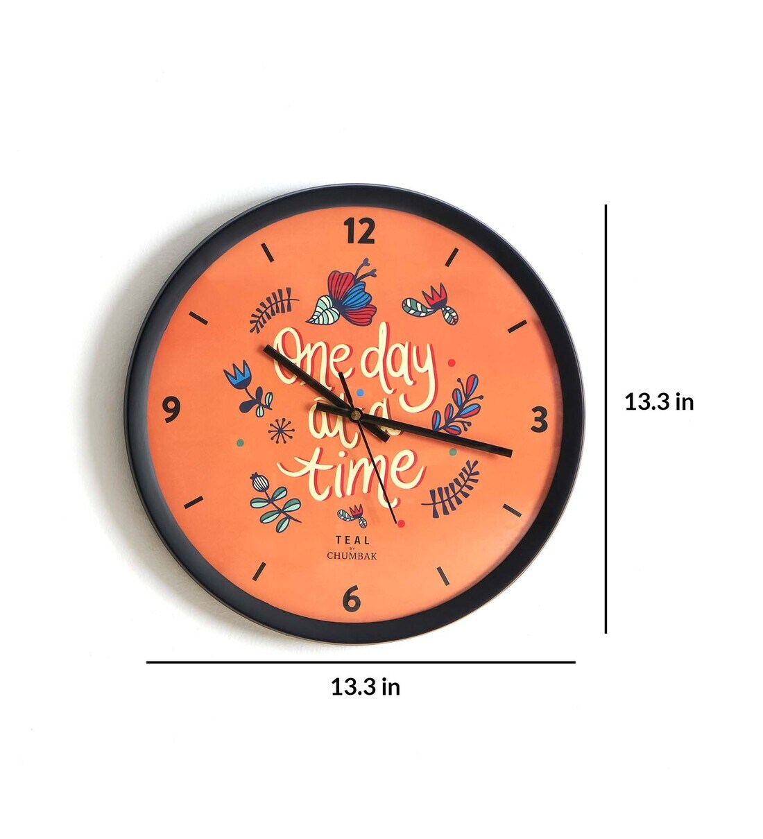 Buy One Day At A Time' Wall Clock Distressed Wood Rim By Chumbak Online