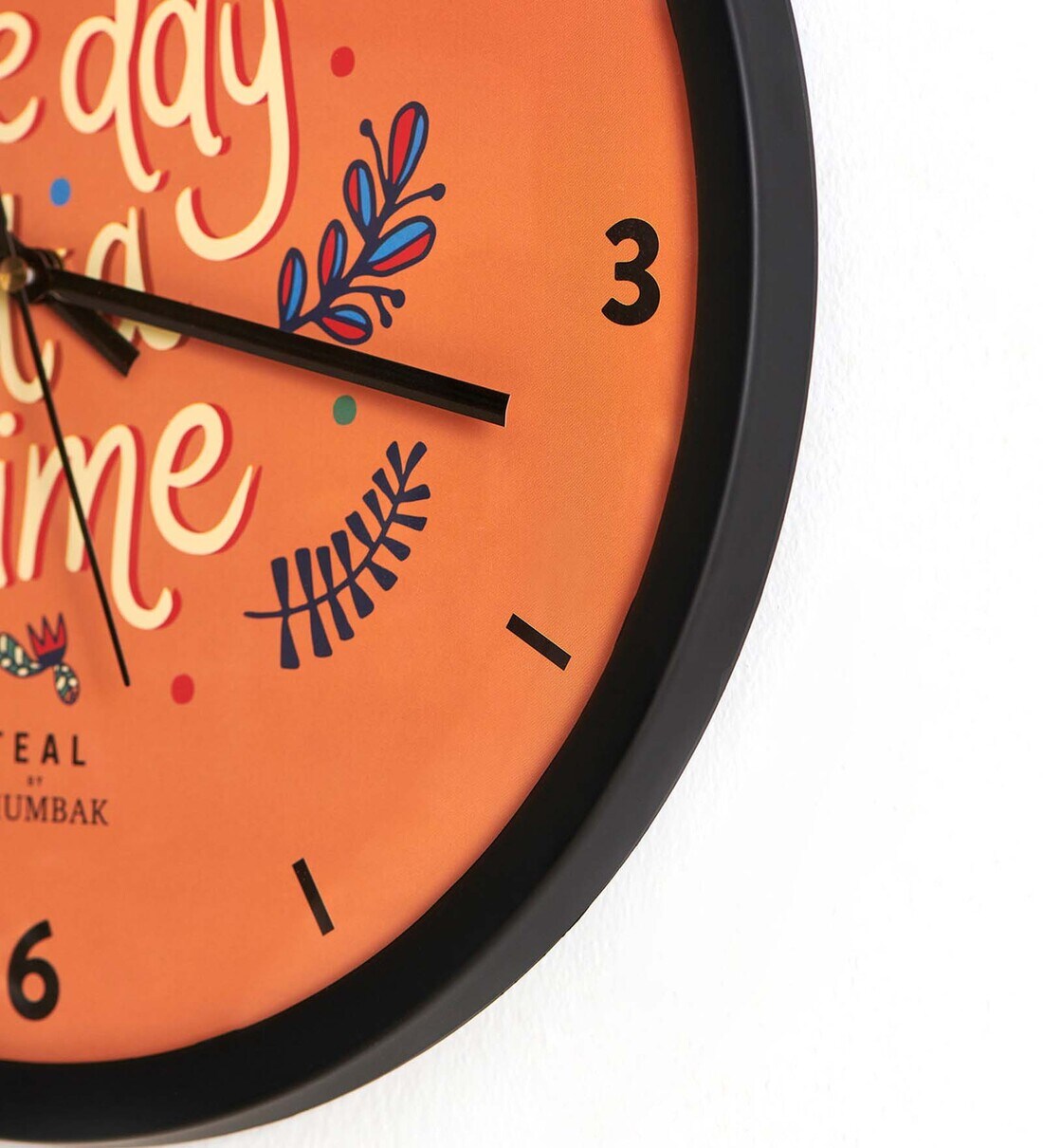 Buy One Day At A Time' Wall Clock Distressed Wood Rim By Chumbak Online