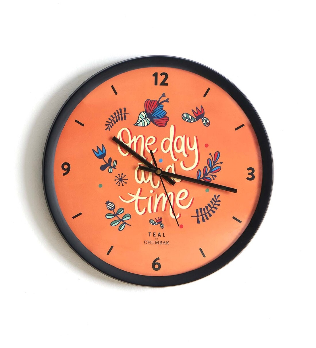 Buy One Day At A Time' Wall Clock Distressed Wood Rim By Chumbak Online ...