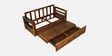 Daimond Sheesham Wood Pull Out 3 Seater Sofa Cum Bed In Provincial Teak Finish with Storage