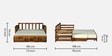 Daimond Sheesham Wood Pull Out 3 Seater Sofa Cum Bed In Provincial Teak Finish with Storage