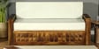 Daimond Sheesham Wood Pull Out 3 Seater Sofa Cum Bed In Provincial Teak Finish with Storage