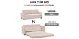 Daisy Fabric Pull-Out Sofa Cum Bed in Sunny Beige Colour