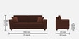 Daku Fabric 3 Seater Sofa In Brown Colour