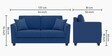 Daku Velvet Fabric 2 Seater Sofa In Beige Colour