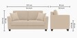 Daku Velvet Fabric 2 Seater Sofa In Blue Colour