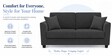 Daku Velvet Fabric 2 Seater Sofa In Grey Colour