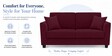 Daku Velvet Fabric 2 Seater Sofa In Maroon Colour
