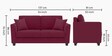 Daku Velvet Fabric 2 Seater Sofa In Maroon Colour